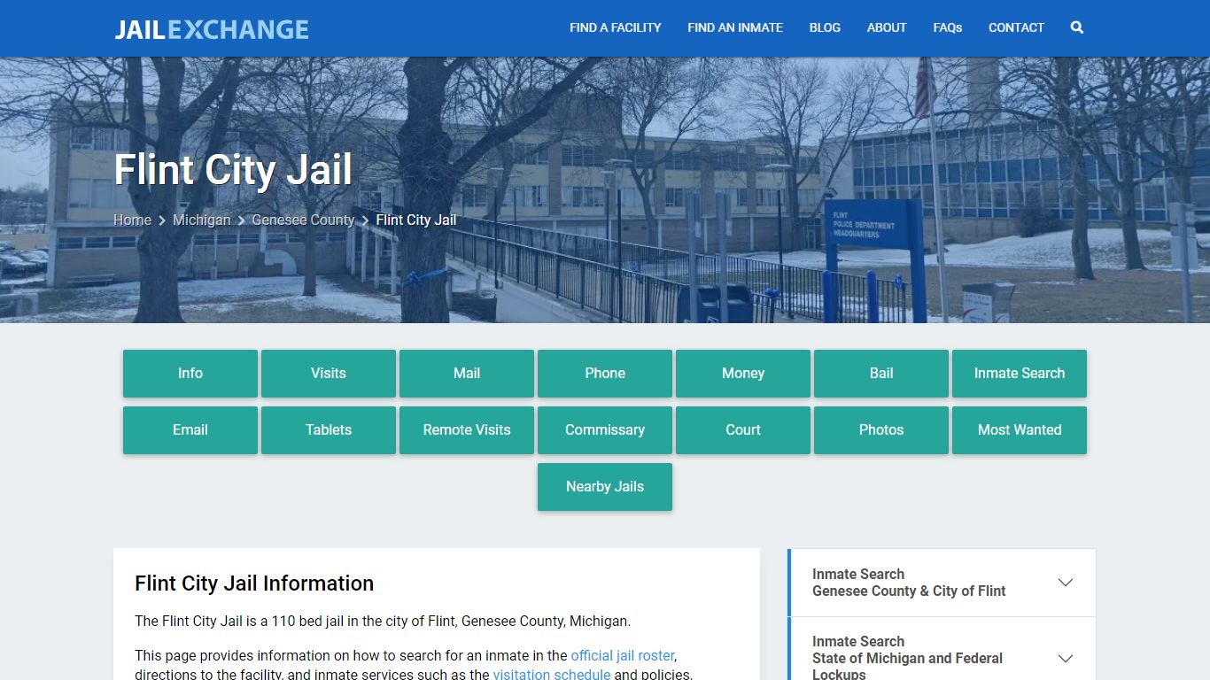 Flint City Jail, MI Inmate Search, Information